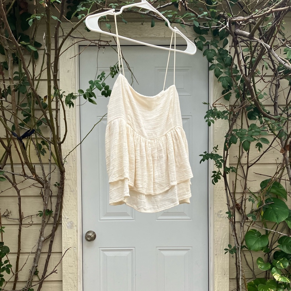 Cream tank top, high quality fabric
